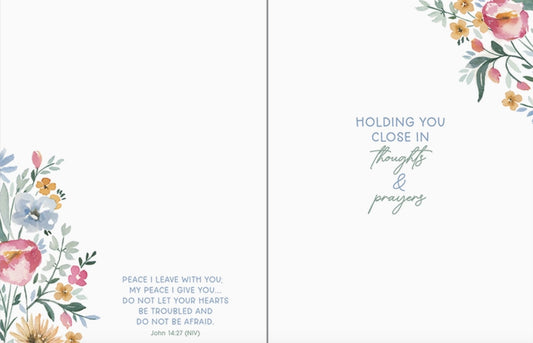 Sympathy Greeting Card With Scripture - Pray Flowers