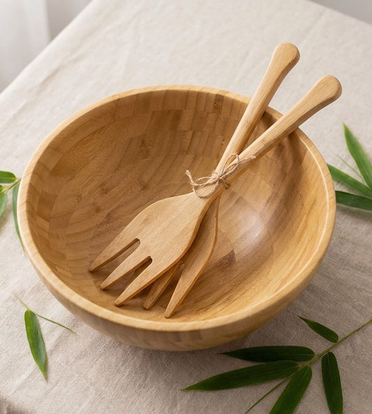 Bamboo Salad Serving Hands