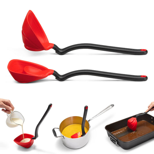 Fladle® - Fold Flat Silicone Ladle: Black