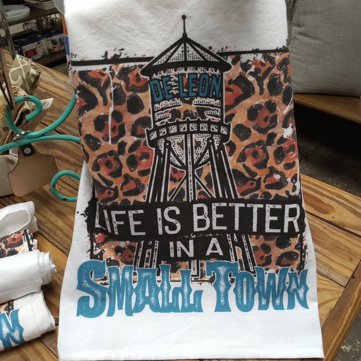 Small Town---De Leon Tea Towels