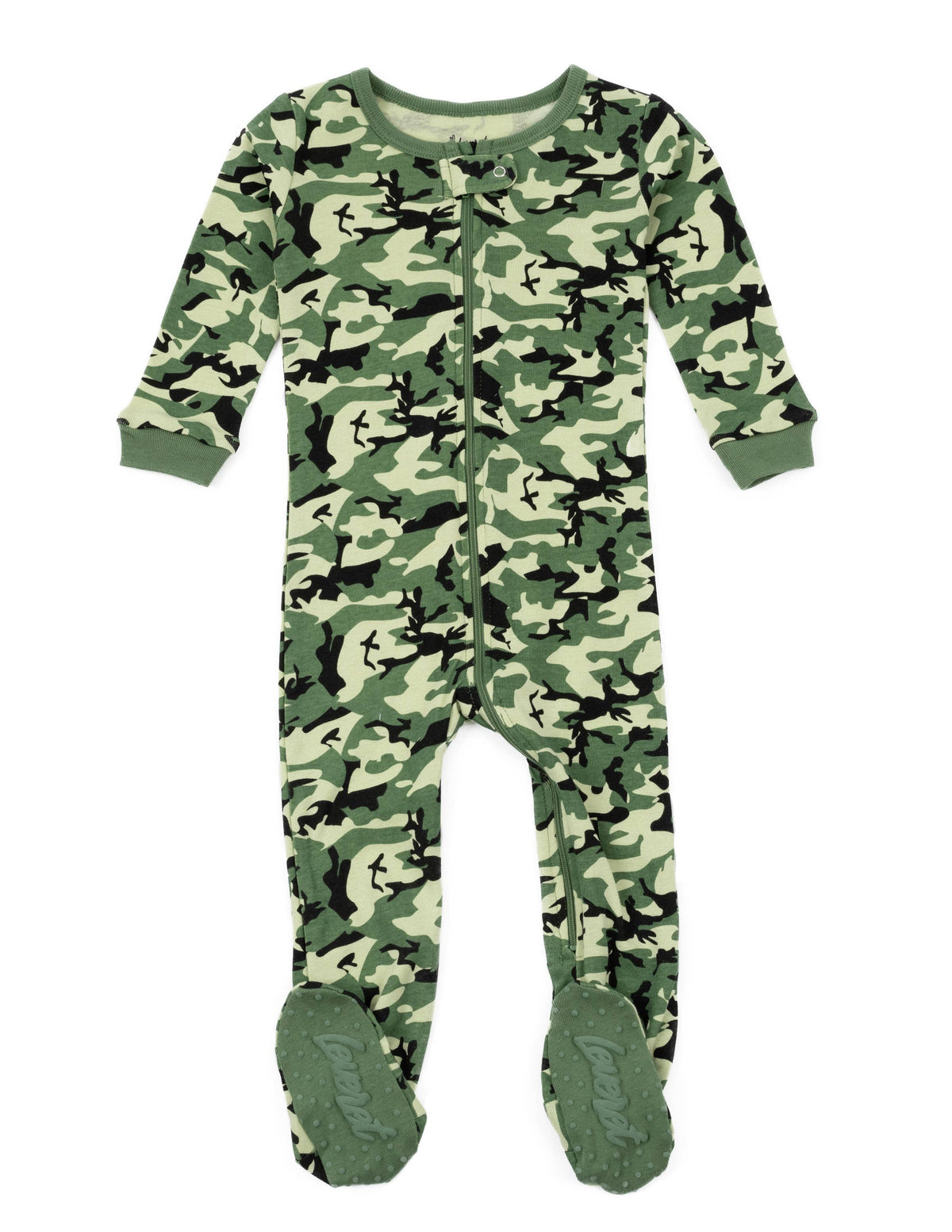 Baby Footed Cotton Pajama Print: CAMOUFLAGE, 6-12 Month