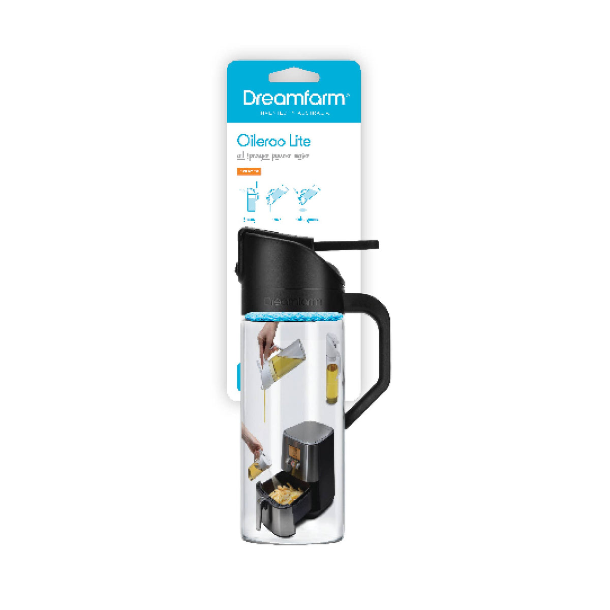 Oileroo Lite® - No Clog Oil Sprayer, Pourer and 1 Tbsp Doser: Black