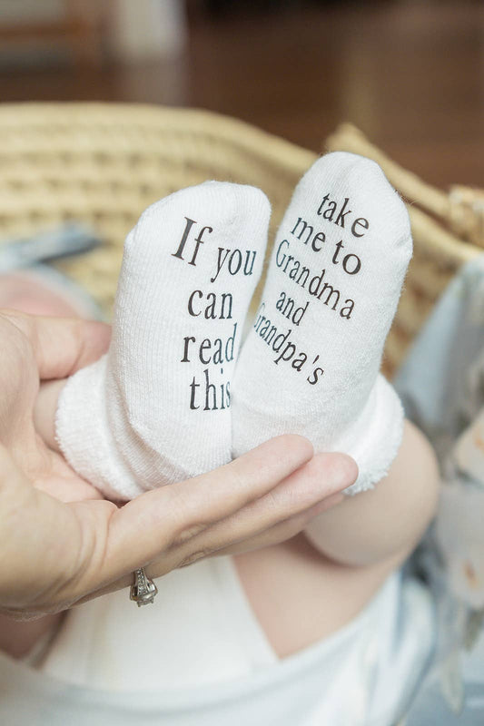 Take Me to Grandma and Grandpas Baby Socks | Grandparents: 0-6mo