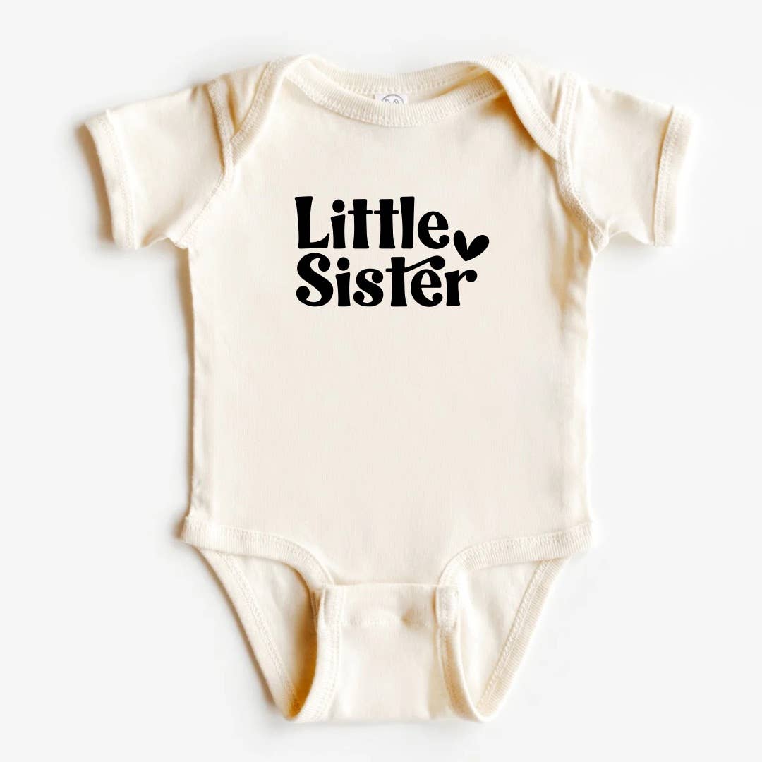 Little Sister Bodysuit | Gender Reveal Baby | Baby Shower : 3-6 Months, Short