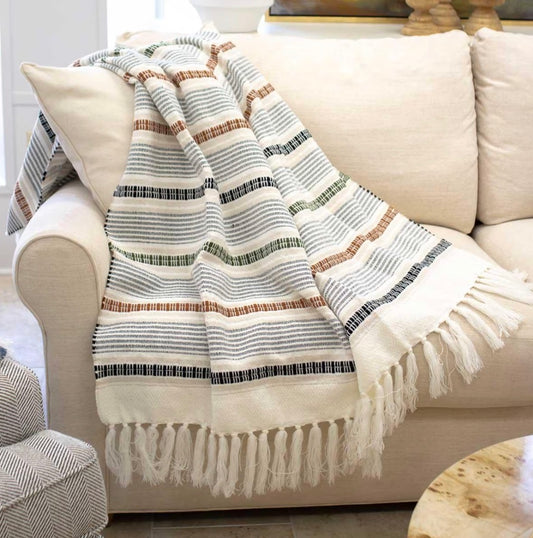 Melshire Cream/Multi Throw