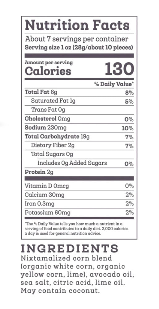 Lime Maize Corn Tortilla Chips