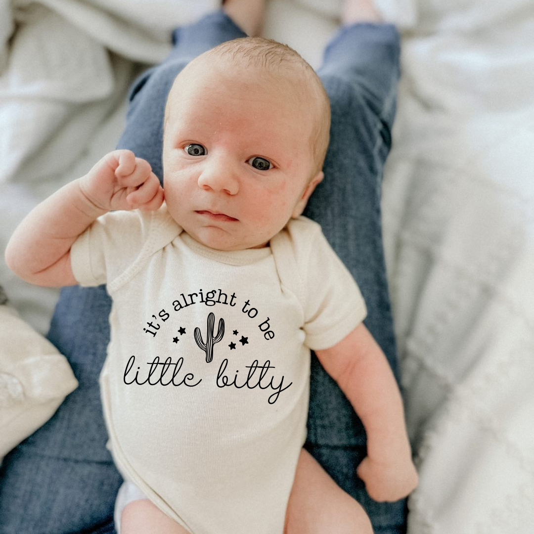 It's Alright To Be Little Bitty | 100% Cotton Baby Bodysuit or Tee: 2T tee