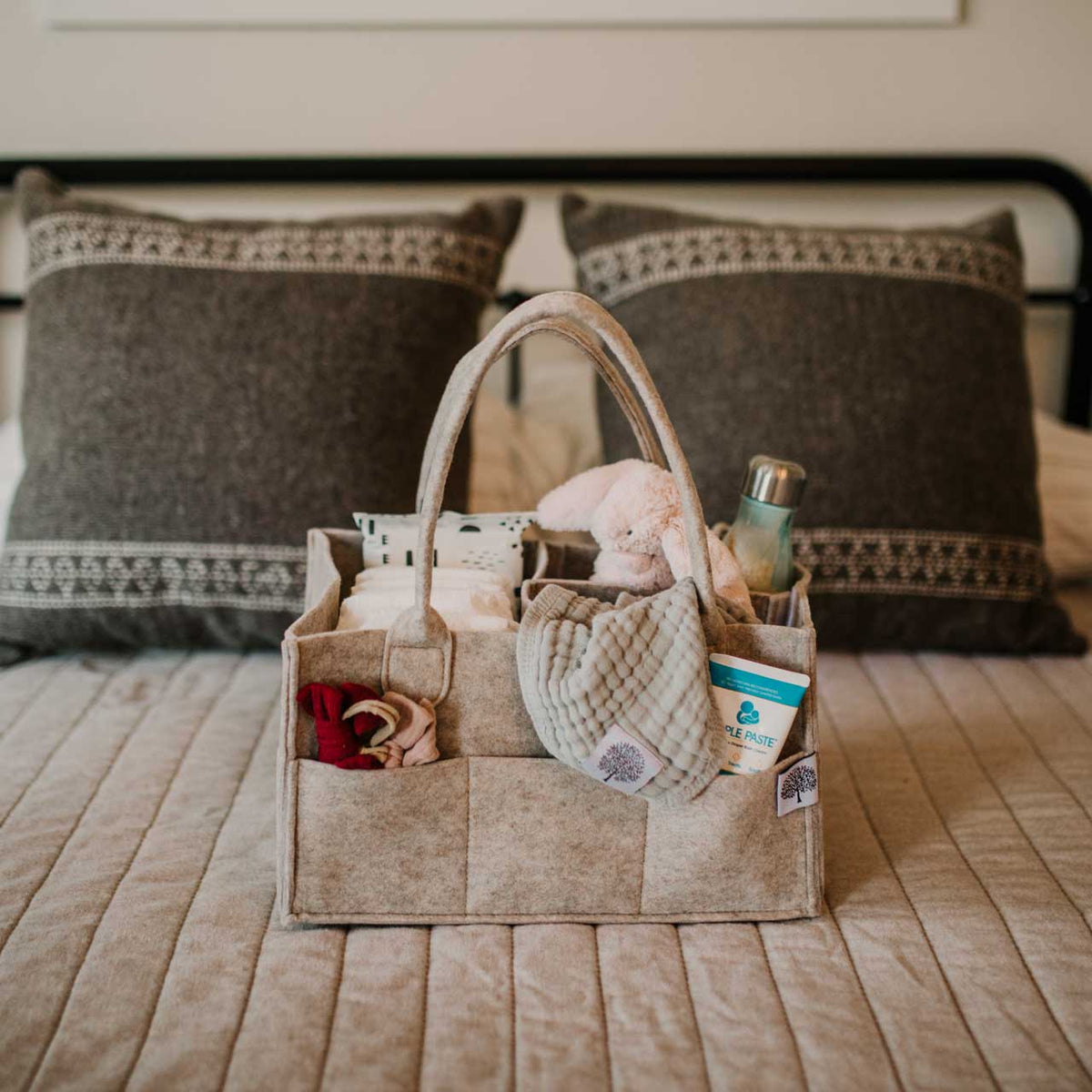 Diaper Caddy in Oatmeal: Regular (13 x 9 x 7")
