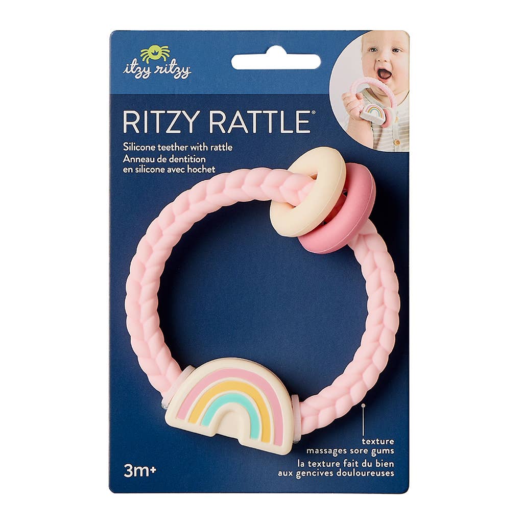 Ritzy Rattle™ Silicone Teether Rattles: Rainbow