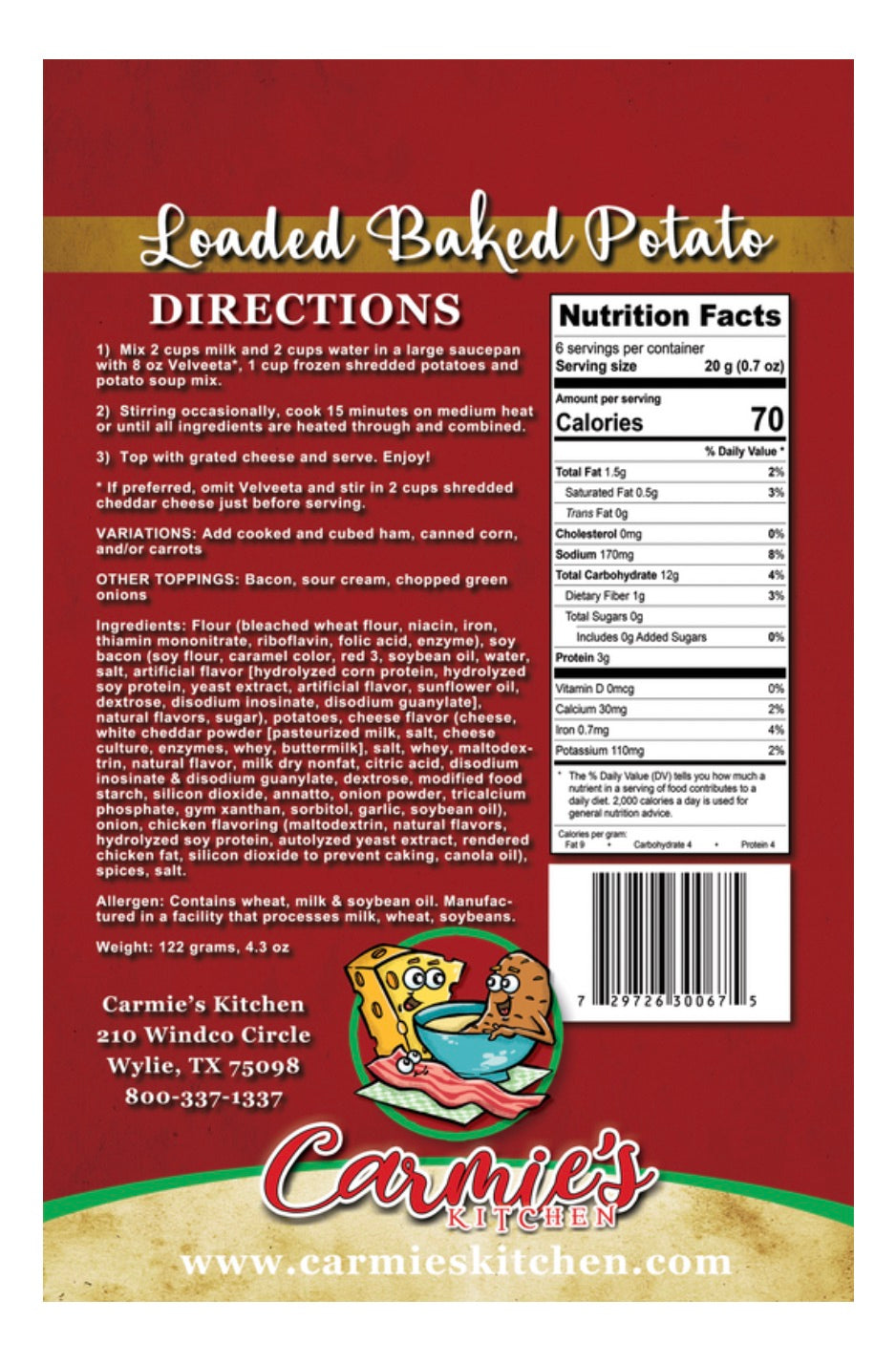 Loaded Baked Potato Soup Mix