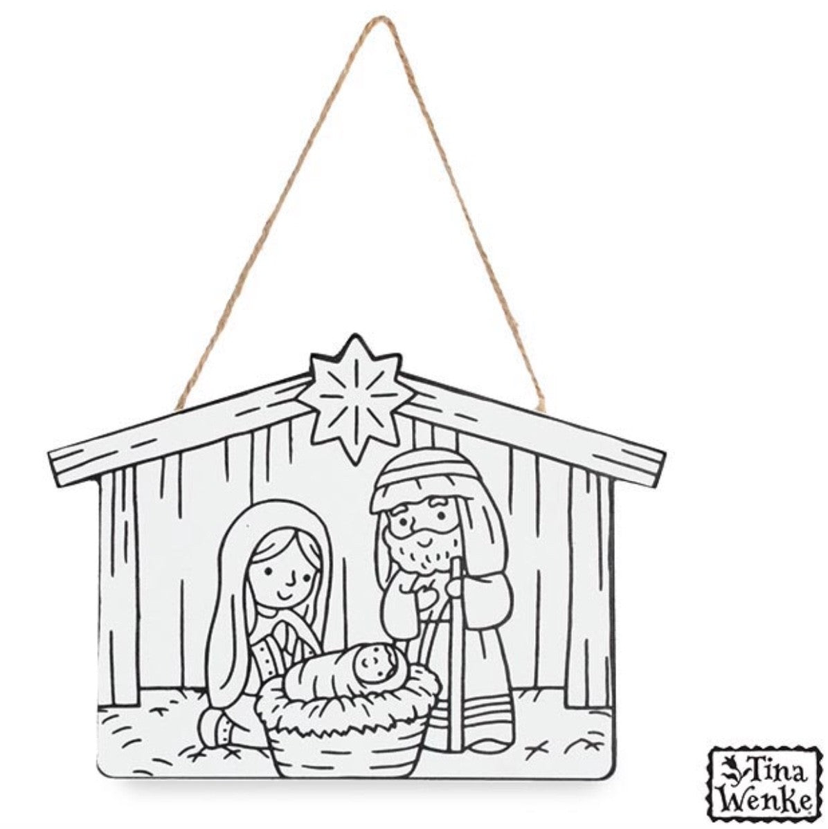 Color Me Ornament - Creche & Manger Scene