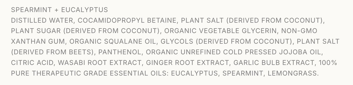 Shower Gel---Spearmint + Eucalyptus