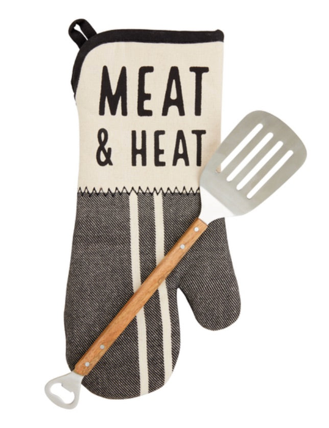 Meat Mitt Glove w/Spatula Set