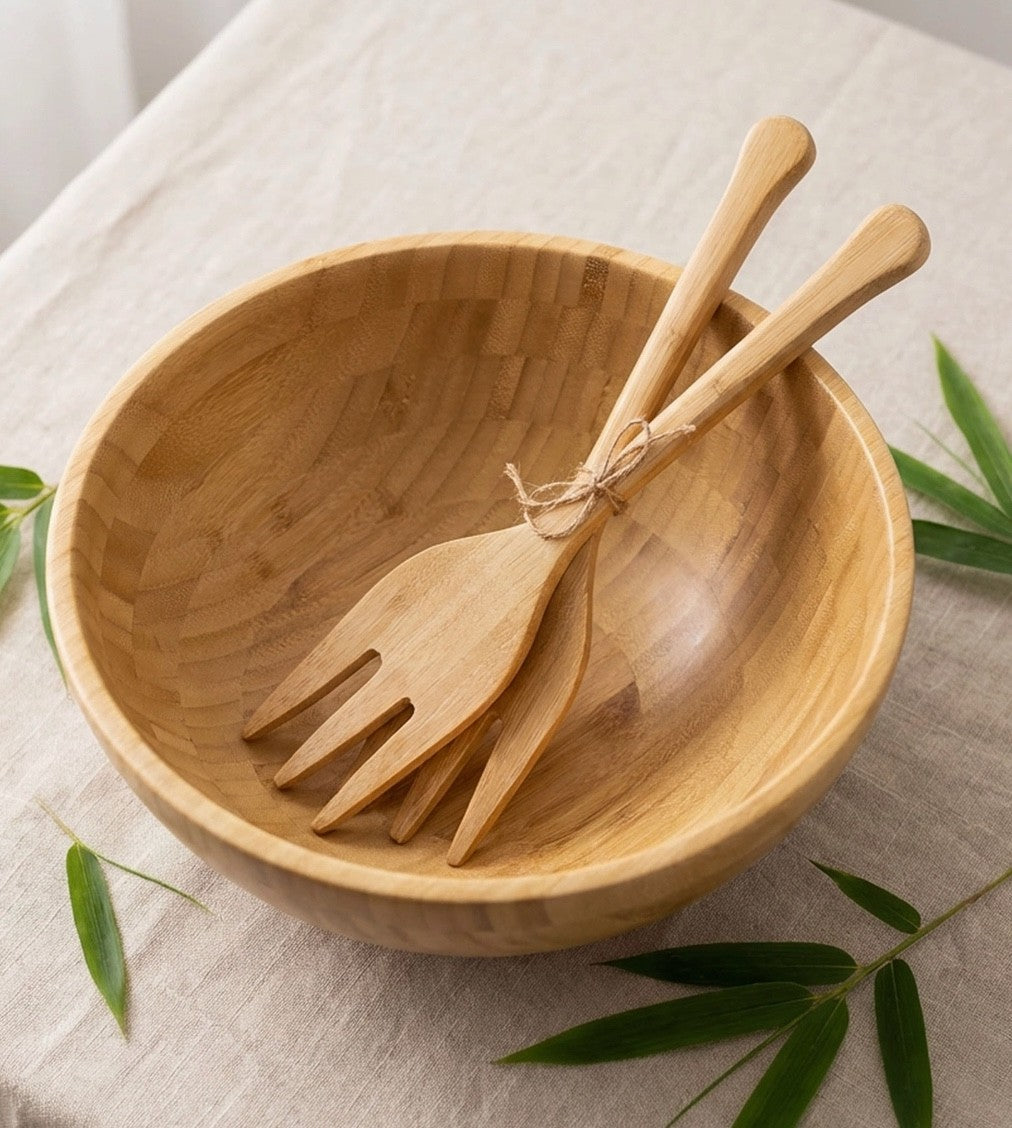 Bamboo Salad Serving Hands