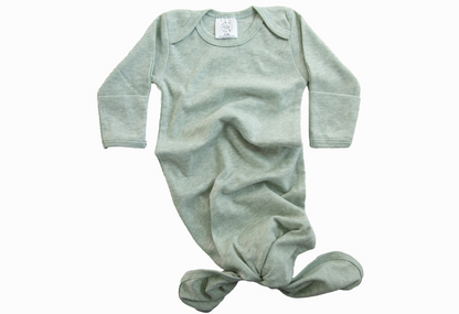 Baby Knotted Gown - Heather Colors: Sage Green, Gown only