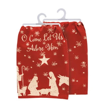 Kitchen Towel--Let Us Adore Him