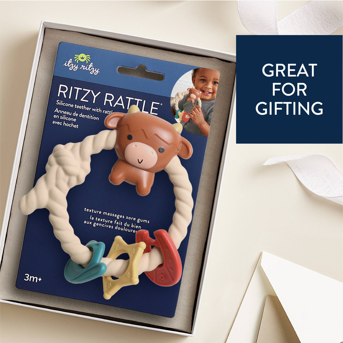 Ritzy Rattle™ Silicone Teether Rattles: Rainbow