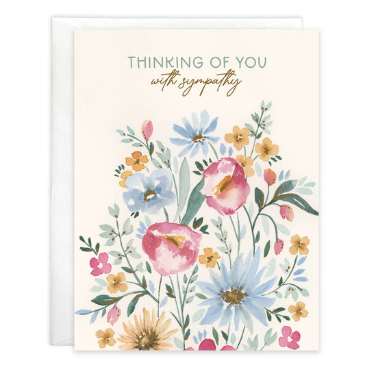 With Scripture Sympathy Greeting Card - Pray Flowers