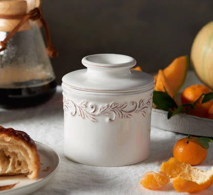 Butter Bell---White Linen Antique