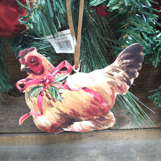 Tin Farm Animal Ornament - Chicken