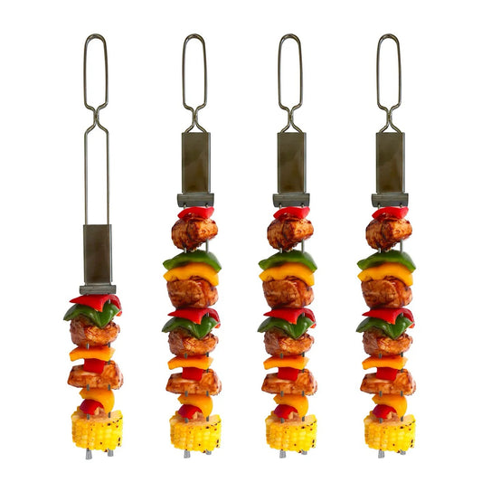 Outset Stainless Steel BBQ Slider Skewers---Set of 4---13"