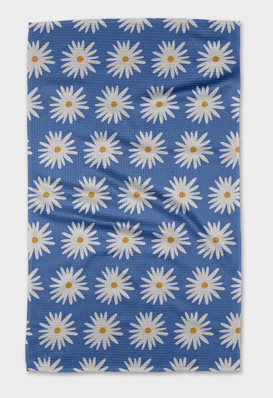 Blue Daisies Tea Towel