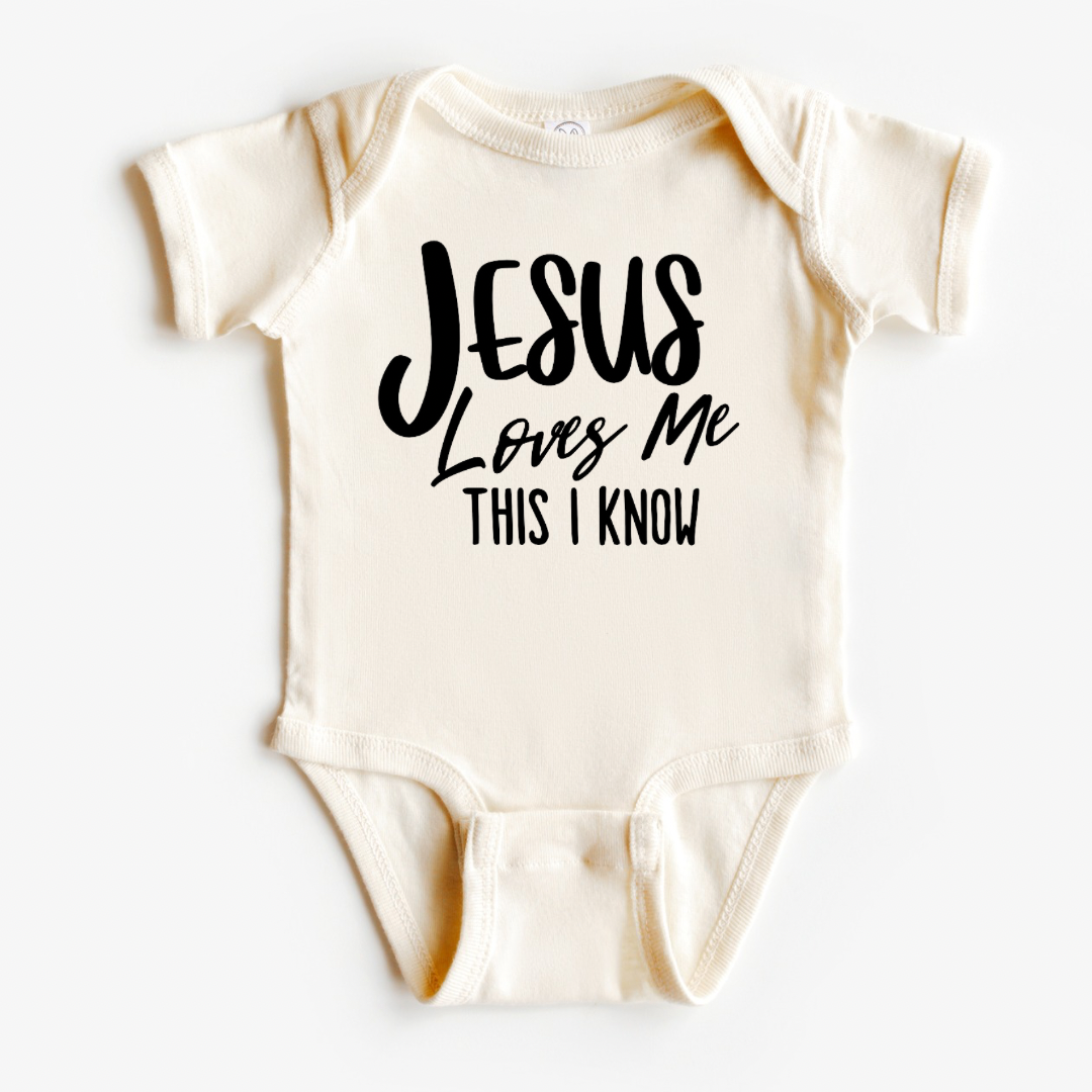 Jesus Loves Me Baby Bodysuit | Baby Gift | Christian Gifts: 3-6 Months, Short