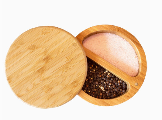 Bamboo Salt/Pepper Storage Box