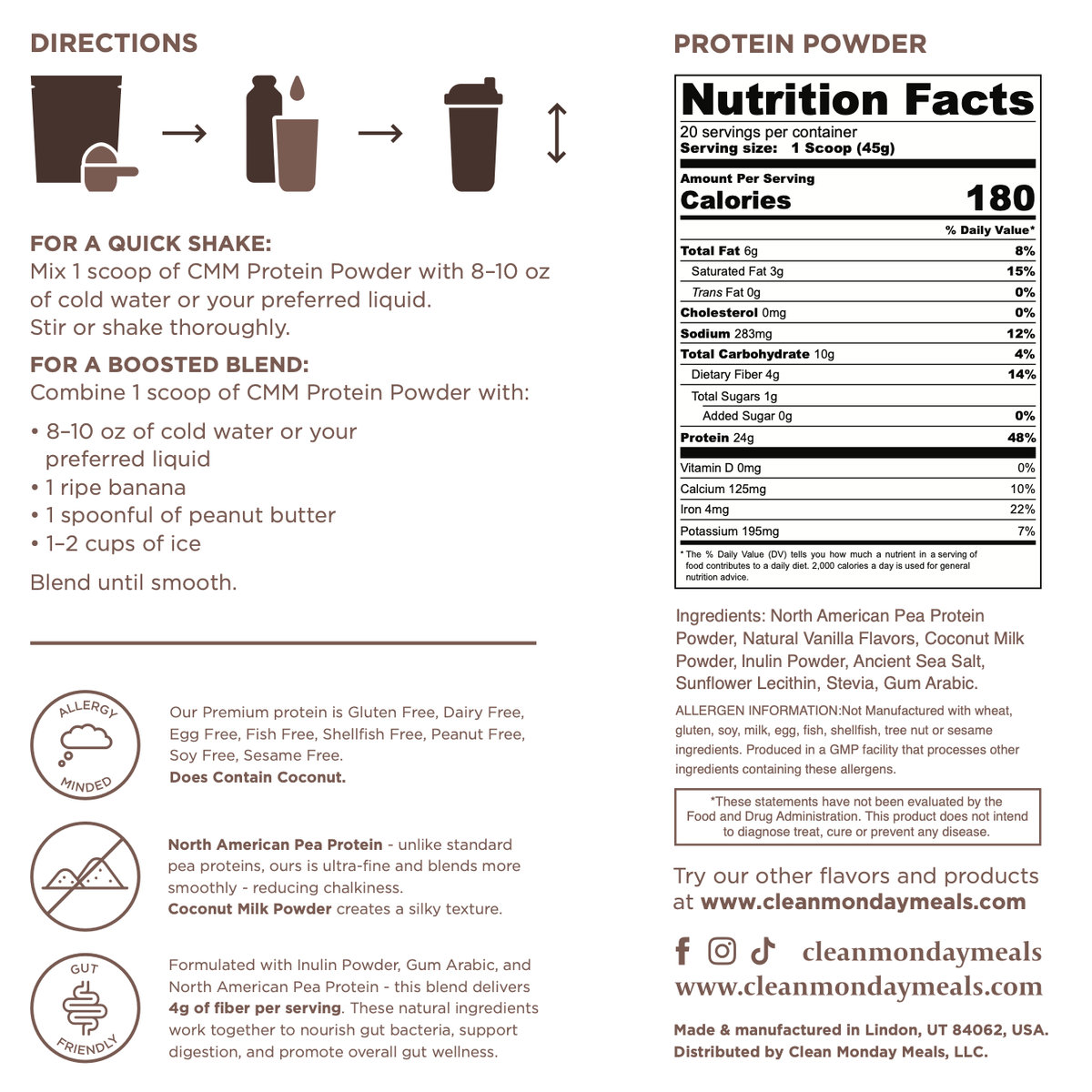 Plant-Based Protein: Smooth Vanilla, Single-Serving Stick Pack