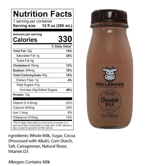 Volleman's Chocolate Milk A2A2 - 12 oz