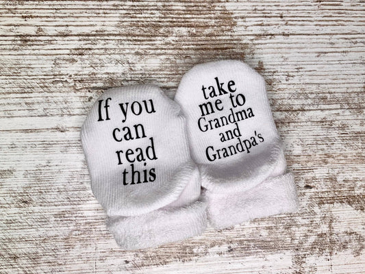 Take Me to Grandma and Grandpas Baby Socks | Grandparents: 0-6mo