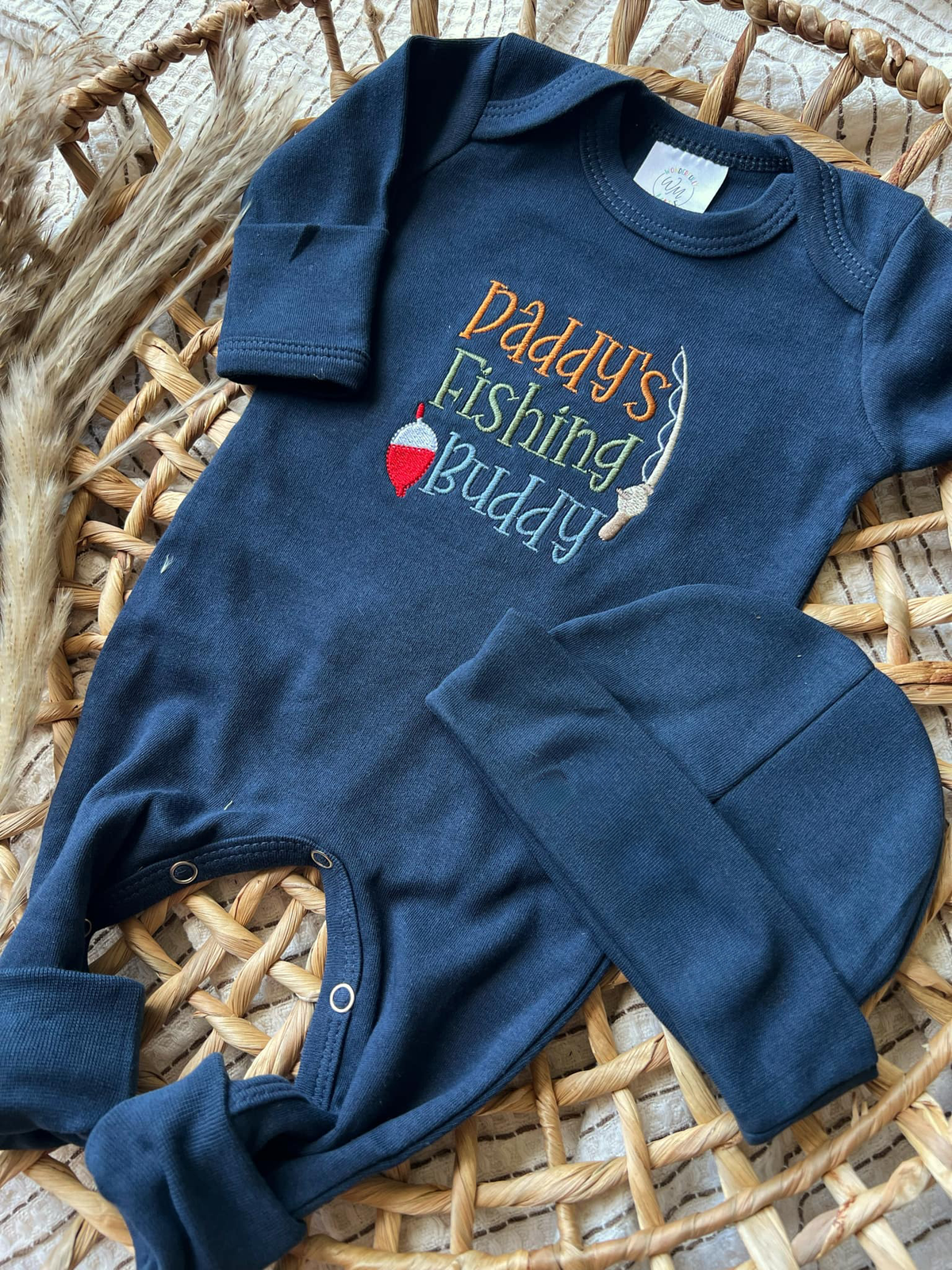 Baby Boy Romper | Daddy's Fishing Buddy: 0-3M, Romper Only