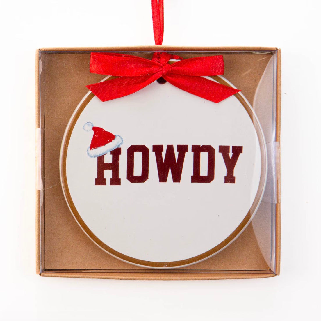 Santa Hat Howdy Ornament