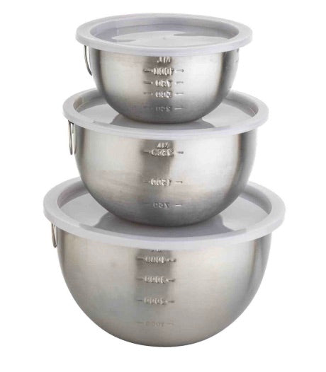 Stainless Steel Mixing Bowls with Lids---Set of 3