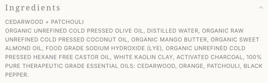 Bar Soap---Cedarwood + Patchouli