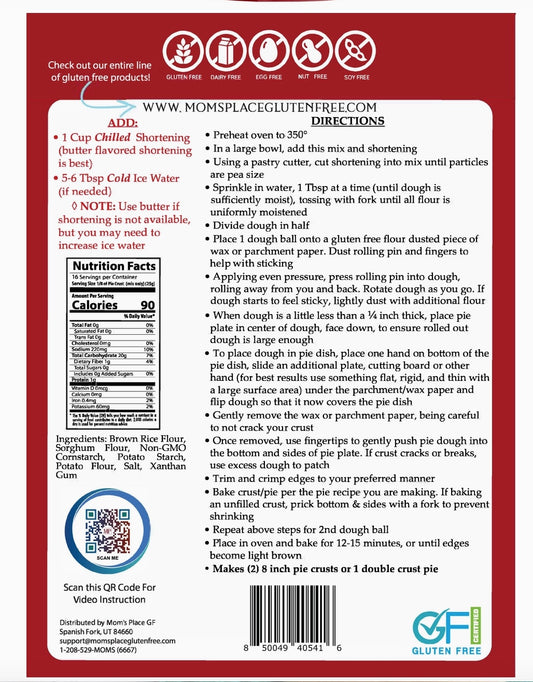 Gluten Free Blue Ribbon Pie Crust