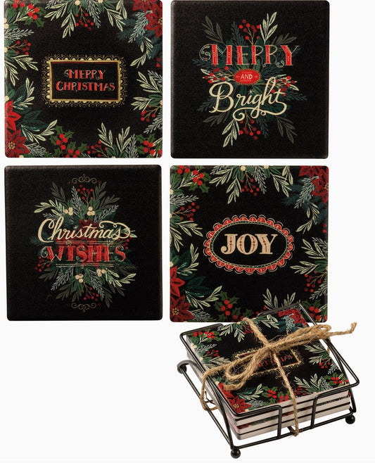 Merry Christmas Coaster Set