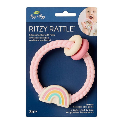 Ritzy Rattle™ Silicone Teether Rattles: Rainbow