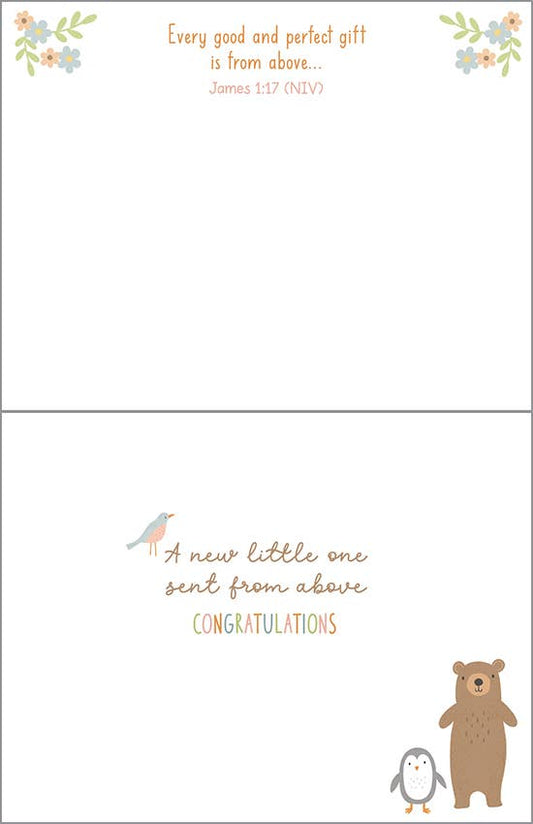 With Scripture Baby Greeting Card - Animal Hello