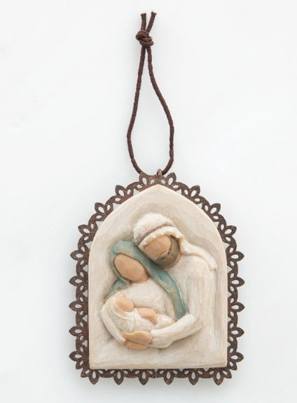 Ornament---Holy Family Metal-Edged