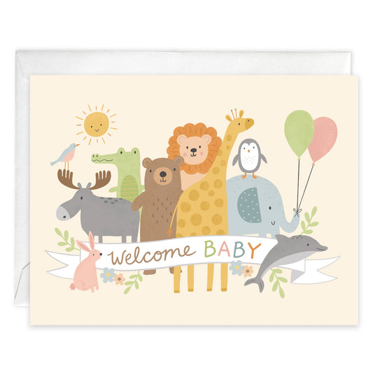 With Scripture Baby Greeting Card - Animal Hello