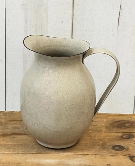 Tan Speckled Enamel Pitcher