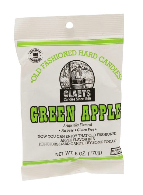 Claey's Old Fashioned Hard Candies, 6 oz. Bag---Green Apple
