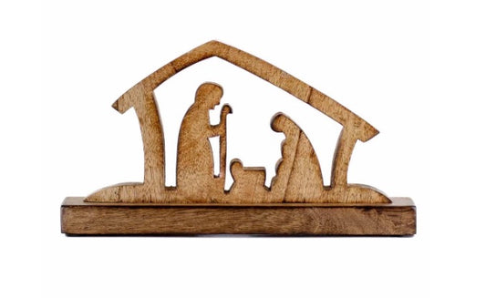Away In A Manger---Wooden Nativity