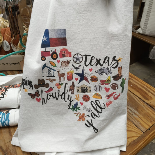 Texas Landmarks Tea Towel