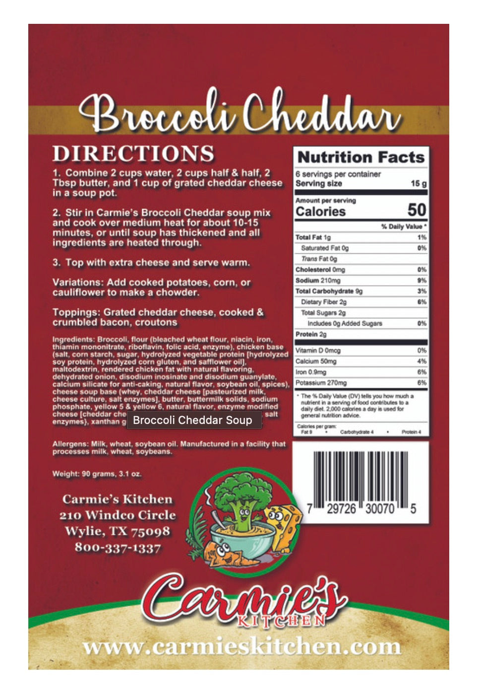 Broccoli Cheddar Soup Mix