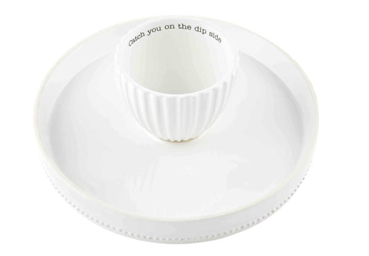 White Reversible/Pedestal Chip & Dip/Pie Plate