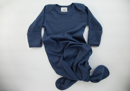 Baby Knotted Gown - Heather Colors: Oatmeal, Gown only
