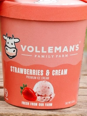 Volleman's Strawberries and Cream Ice Cream