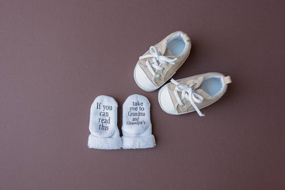 Take Me to Grandma and Grandpas Baby Socks | Grandparents: 0-6mo